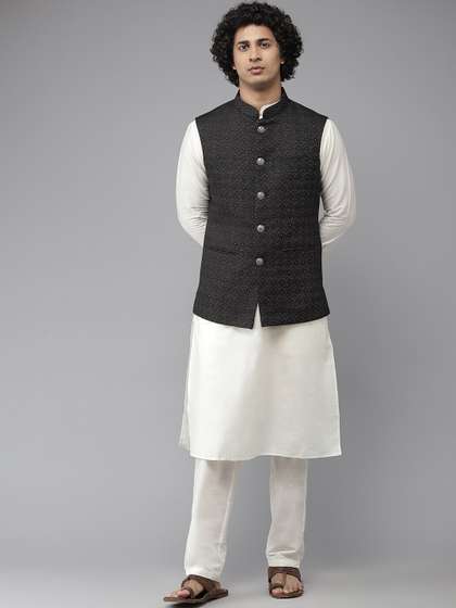 See Designs Men Woven Design Nehru Jacket