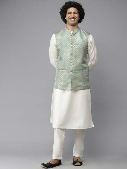 See Designs Men Woven Design Nehru Jacket