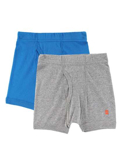 Bodycare Kids Boys
                      Pack Of 2 Royal Blue & Grey Solid Cotton
                      Trunks KGA2067RBG-PK001