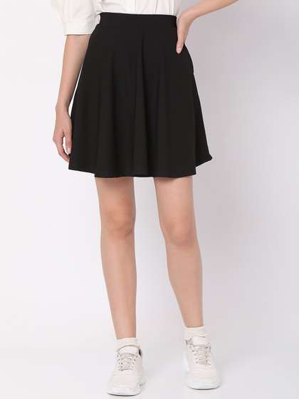 Smarty Pants Women Solid Above Knee Length Flared Skater Skirts