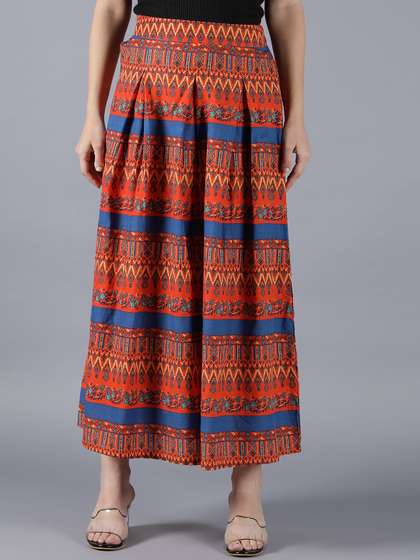 Cot'N Soft Women Geometric Printed Maxi Flared Pure Cotton Skirts