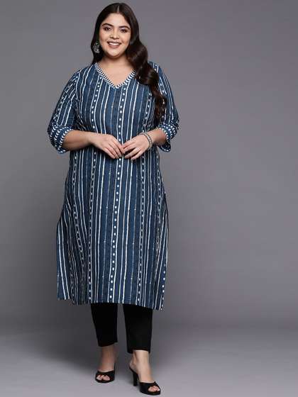 Varanga Plus Size
                        Women Pure Cotton Printed Kurta