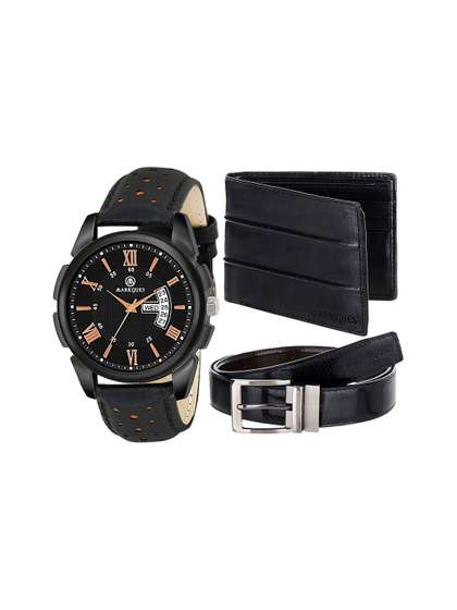 MARKQUES Men Black Solid
                    Accessory Gift Set