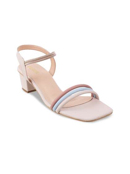 Metro Womens Beige
                        & Peach Coloured Colourblocked Block Heeled
                        Sandal