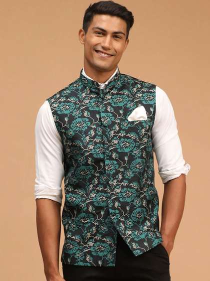 VASTRAMAY Men Printed Nehru Jacket
