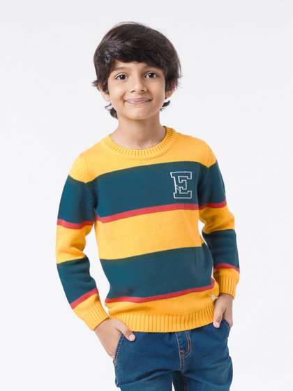 Ed-a-Mamma Boys Yellow
                    & Blue Striped Pullover