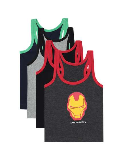 Bodycare Kids Boys Pack
                    Of 4 Assorted Avengers Cotton Innerwear Basic Vests