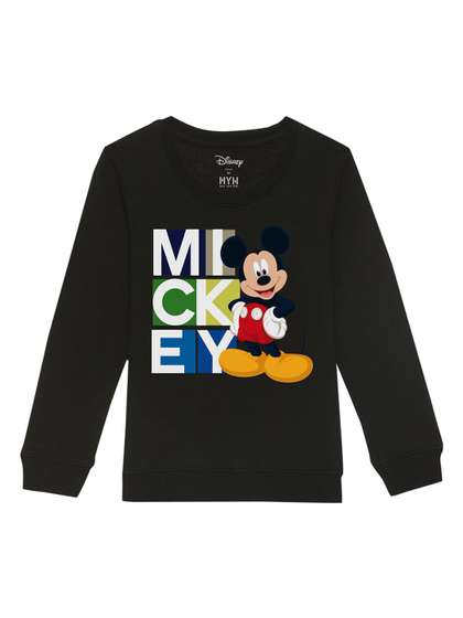 Disney by Wear Your Mind
                    Unisex Kids Black Printed Sweatshirt