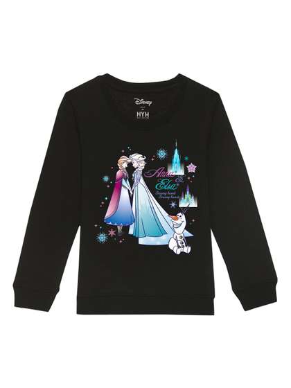 Disney by Wear Your
                      Mind Girls Black Printed Sweatshirt