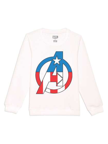 Marvel by Wear Your
                      Mind Kids White Printed Sweatshirt