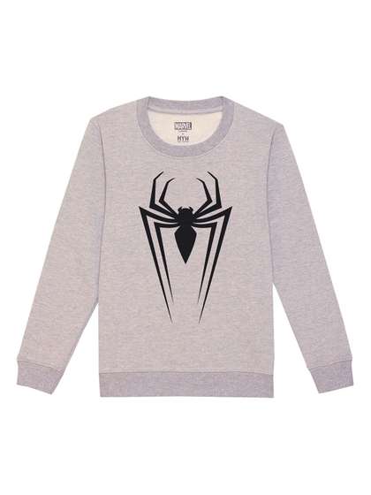 Marvel by Wear Your Mind
                    Unisex Kids Grey Melange Printed Sweatshirt