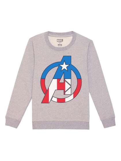 Marvel by Wear Your Mind
                    Unisex Kids Grey Melange Printed Sweatshirt