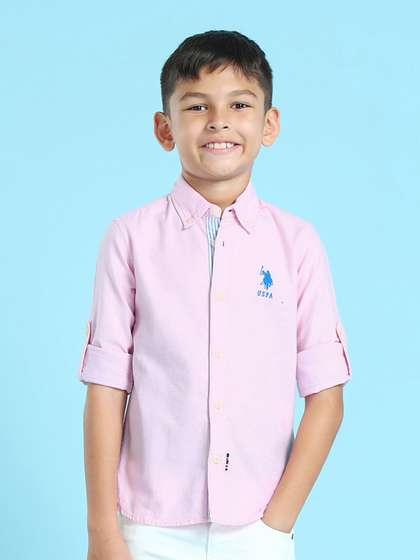 U S Polo Assn Kids Boys
                    Horizontal Striped Pure Cotton Casual Shirt