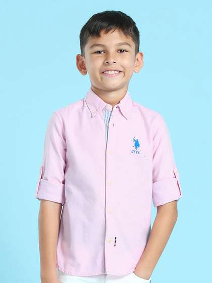 U S Polo Assn Kids
                      Boys Solid Pure Cotton Casual Shirt