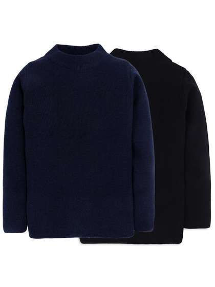 RVK Pack of 2 Unisex
                      Kids Beige & Navy Blue Pullover