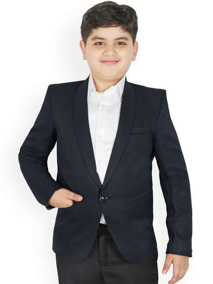 SG YUVRAJ Boys Navy Blue
                    Solid Single Breasted Party Blazers