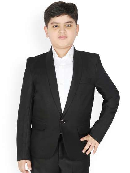 SG YUVRAJ Boys Black
                    Solid Single-Breasted Blazer