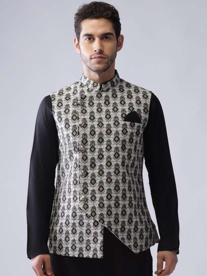 KISAH Men Woven Design Nehru Jacket