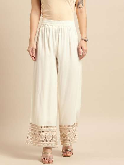 Sangria Women Schiffli Ethnic Palazzos
