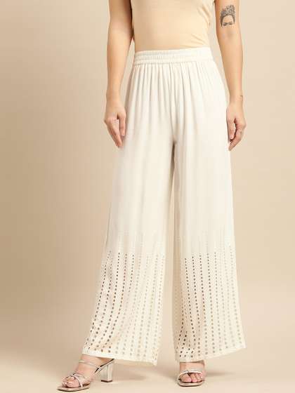 Sangria Women Schiffli Ethnic Palazzos
