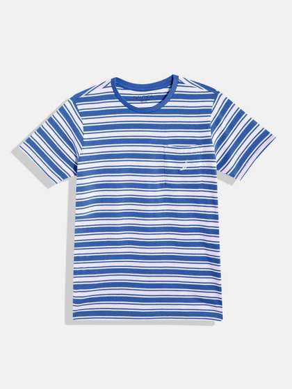 Nautica Boys Striped Pure Cotton T-shirt
