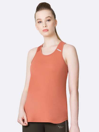 Van Heusen Rust
                        Orange Solid Tank Lounge T-shirt