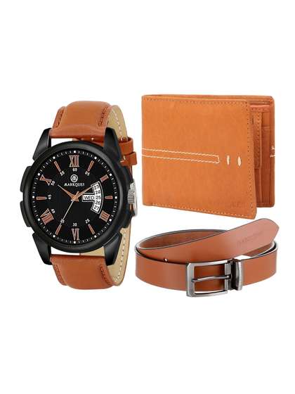 MARKQUES Men Solid
                    Leather Accessory Gift Set