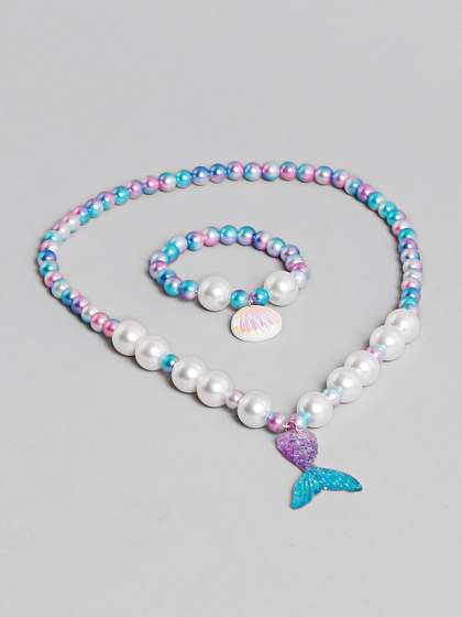 EL REGALO Girls Pearls
                    Beaded Mermaid Theme Jewellery Set