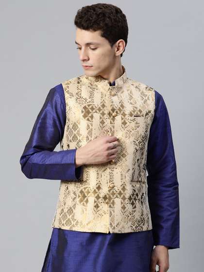 MANQ Men Woven Design Nehru Jacket