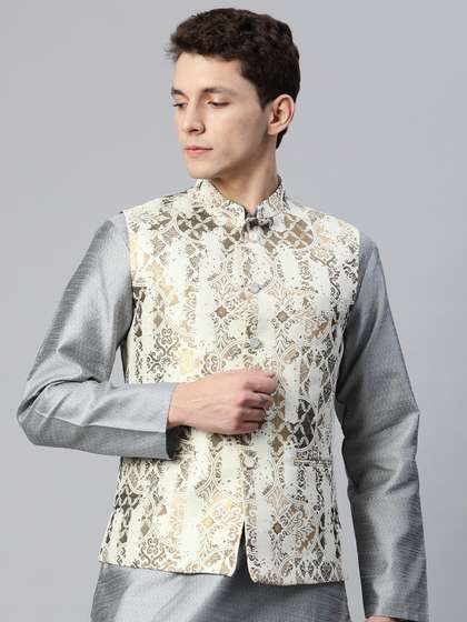 MANQ Men Woven Design Nehru Jacket