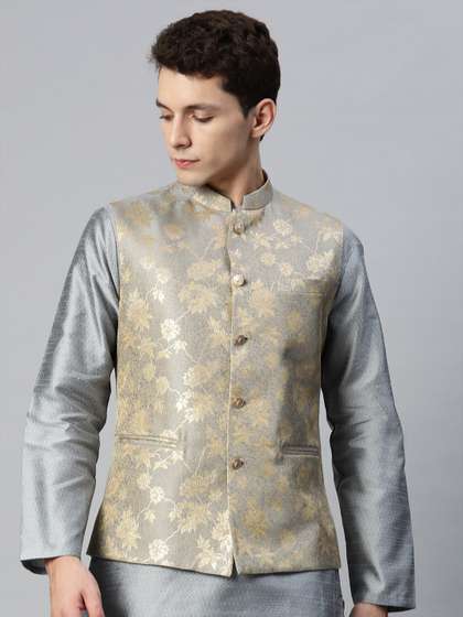 MANQ Men Woven Design Nehru Jacket