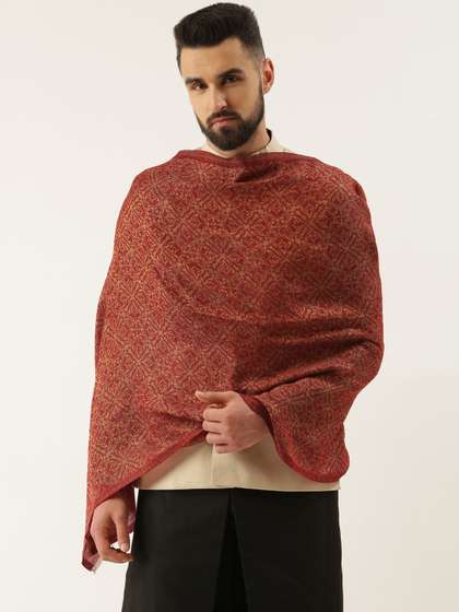 Price History of Pashmoda Men Woven-Design Fine Wool Shawl
