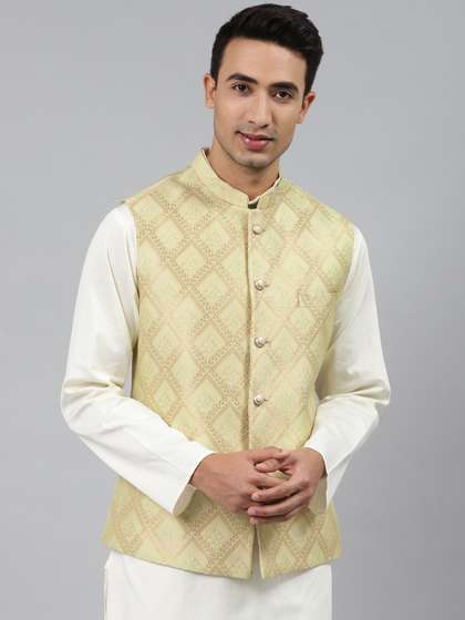 MANQ Men Woven-Design Nehru Jackets
