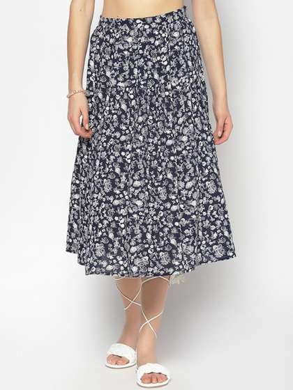Sera Printed Flared Midi Skirts