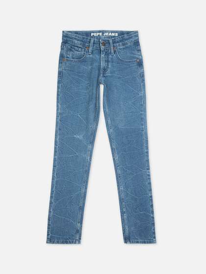 Pepe Jeans Boys Mid-Rise
                    Slim Fit Low Distress Light Fade Stretchable Jeans