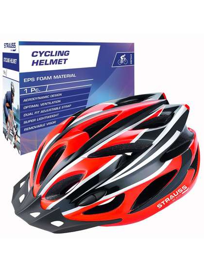 STRAUSS Adjustable
                    Cycling Helmet With Detachable Visor