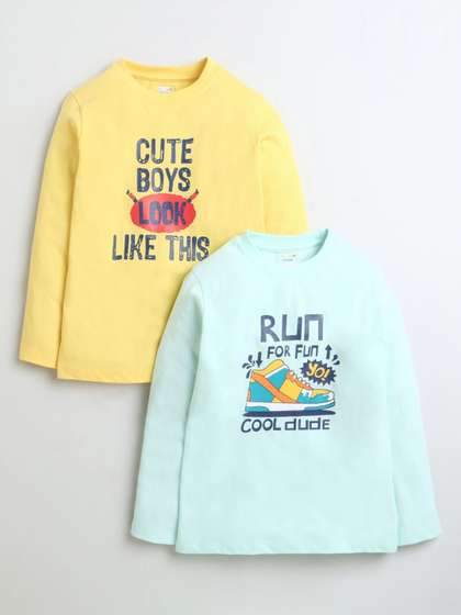 BUMZEE Boys 2 Printed T-shirt