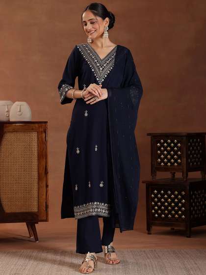 Libas Embroidered Straight Kurta Set