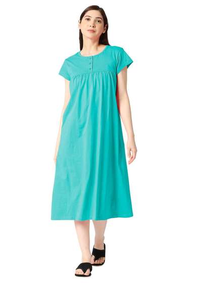 zebu Round Neck
                          Pure Cotton Half Sleeve nightdress