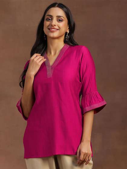 Libas Bell Sleeves Zari Kurti