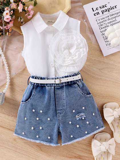 INCLUD Girls
                      Sleeveless Shirt with Shorts