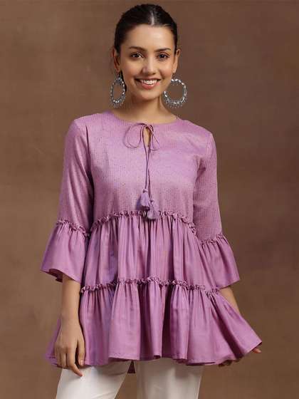 Libas Embellished Sequinned Sequinned Pleated Kurti