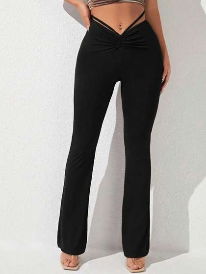Stylecast X Slyck
                        Women Comfort Flared Wrinkle Free Flat-Front
                        Trouser