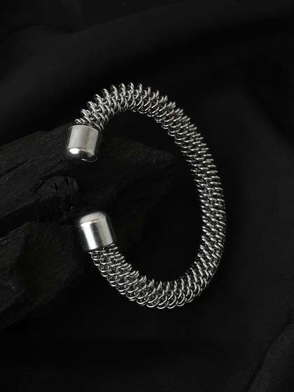 French Accent Men
                    Silver-Plated The Spiral Cuff Bracelet