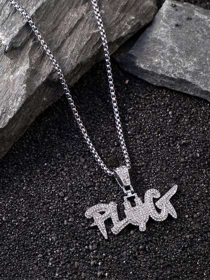 French Accent Men
                    Silver-Plated Plug Pendant With Chain