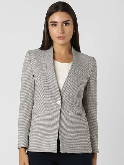 Van Heusen Woman
                          Checked Single-Breasted Blazers