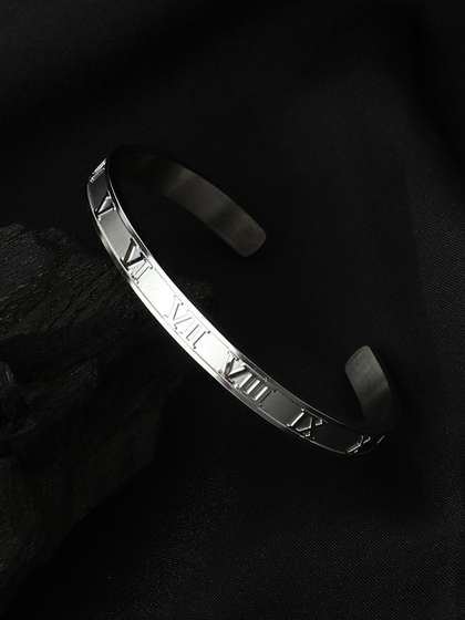 French Accent Men
                      Silver Plated Cuff Bracelet