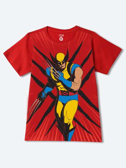 YK Marvel Boys Graphic Printed Round Neck Cotton T-shirt