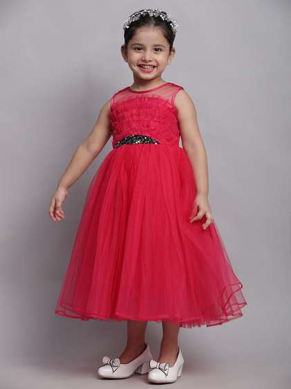 Toy Balloon girls
                      Ruffled Net Fit & Flare Maxi Dress