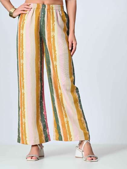 BAESD Women Striped Palazzos